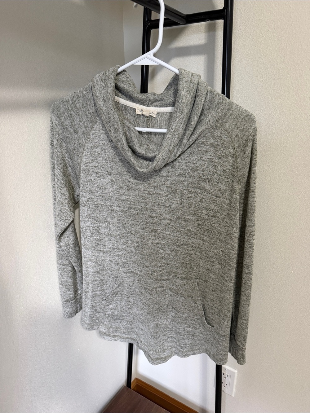 Ultra Flirt Heather Gray Cowl Neck Sweater